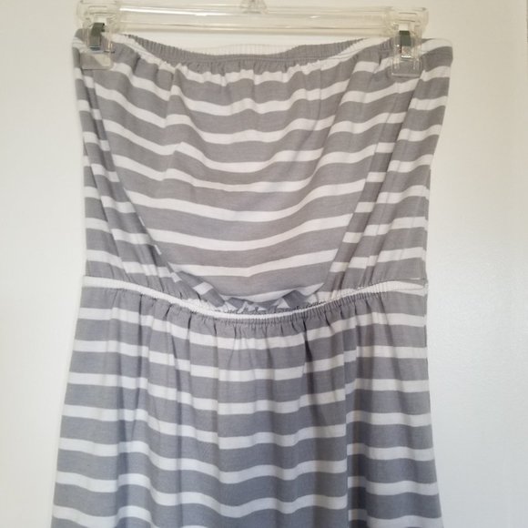 Old Navy Gray and White Stripe Strapless Dress (size s/p/p) - Picture 3 of 7